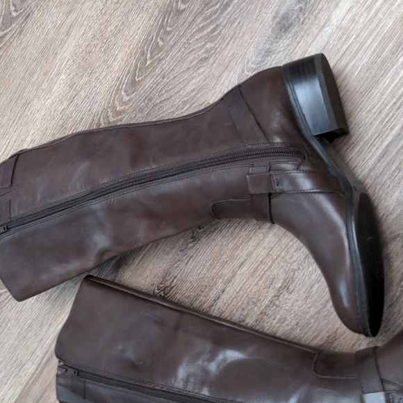 Lauren by Ralph Lauren Brown Margarite Almond Toe Mid-Calf Boots Zip Up Buckle - Picture 10 of 16